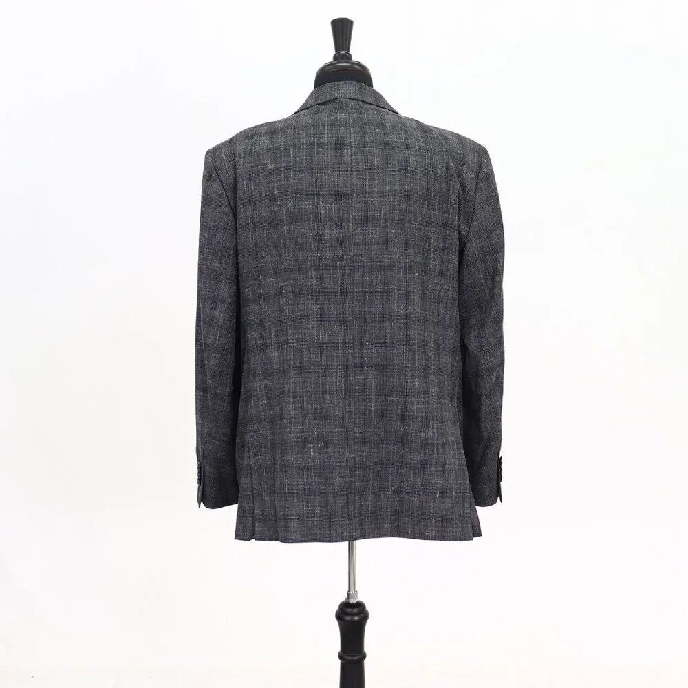 Joseph Abboud 46R Gray Check 2-Button Sport Coat Blazer Jacket G788